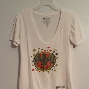 White Bacardi T-shirt with deep V-neck